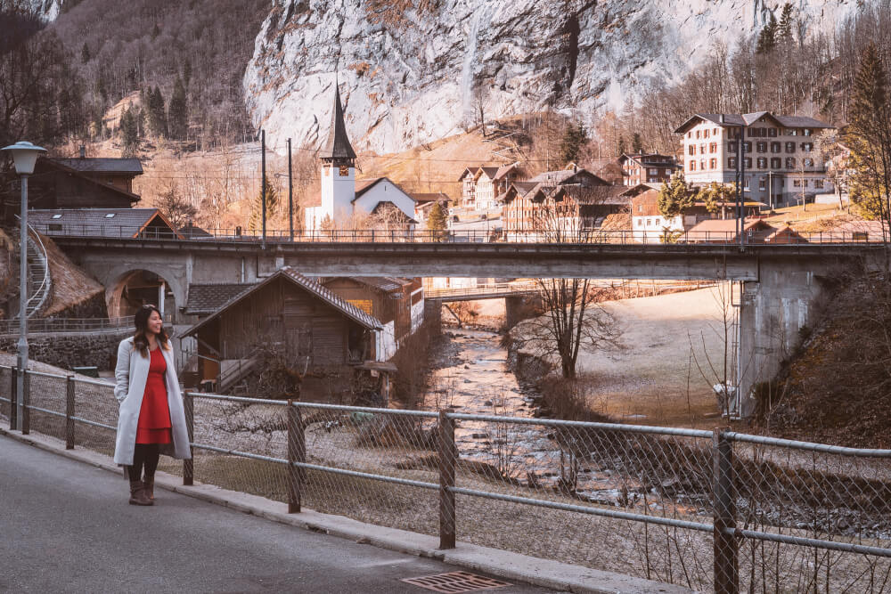 Amazing view of Lauterbrunnen from across the river