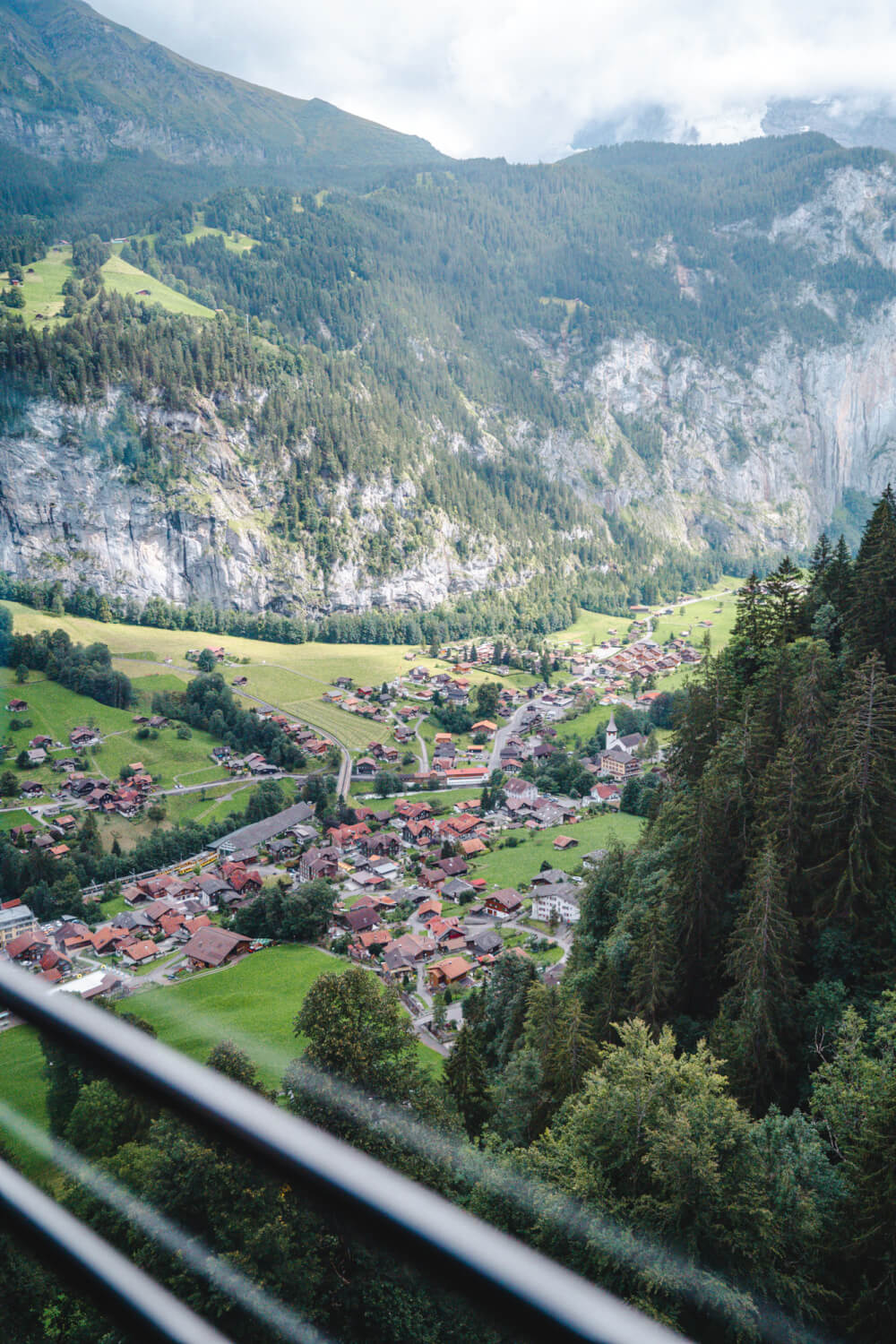 Gorgeous Lauterbrunnen view from the cable car to Gründschalp.