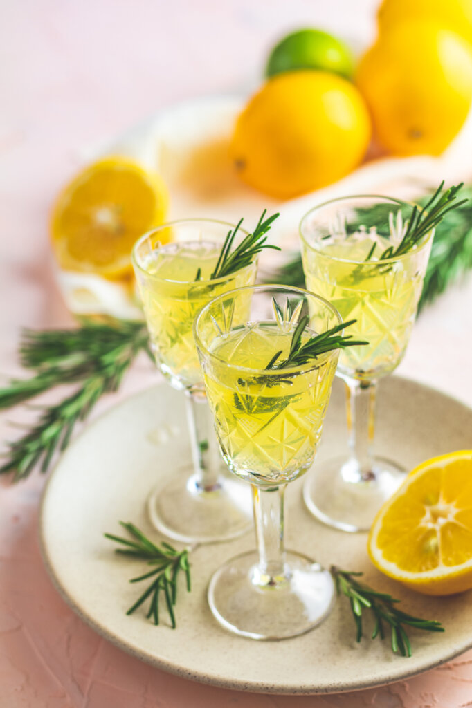 Limoncello in glasses