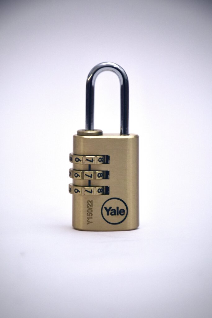 Combination lock on a white background