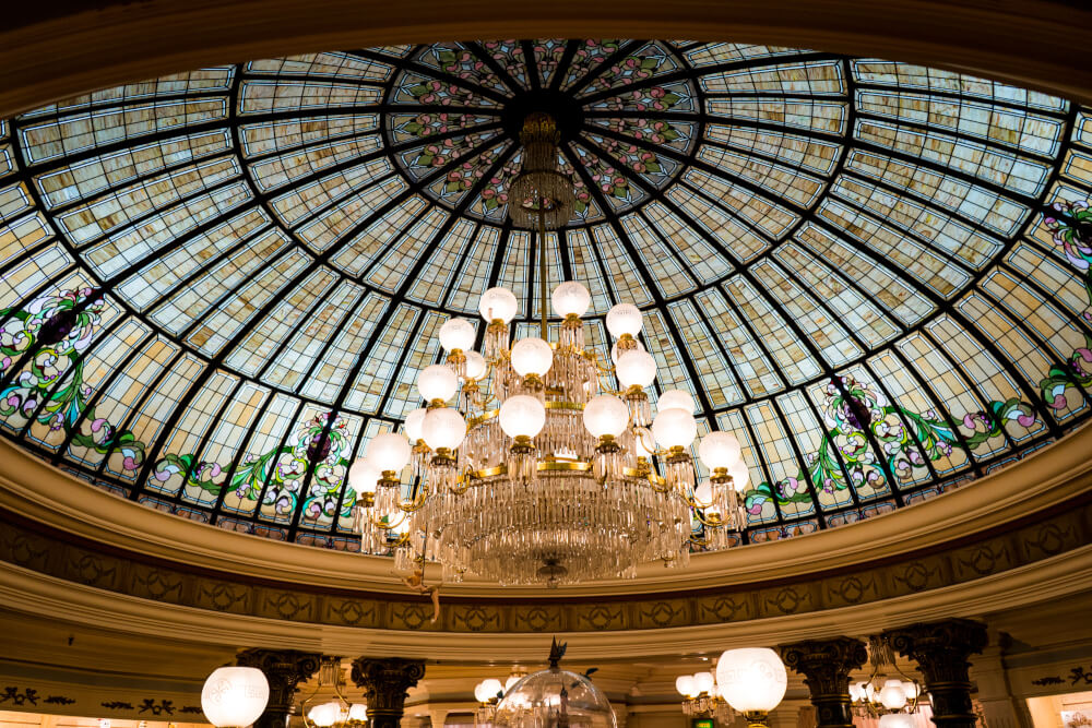 Beautiful dome at Harrington's in Disneyland Paris