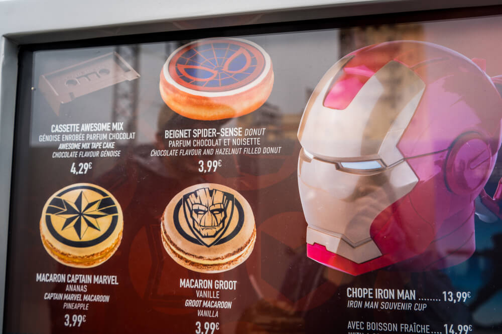 Marvel-themed treats at the Marvel Season of Heroes in Disneyland Paris