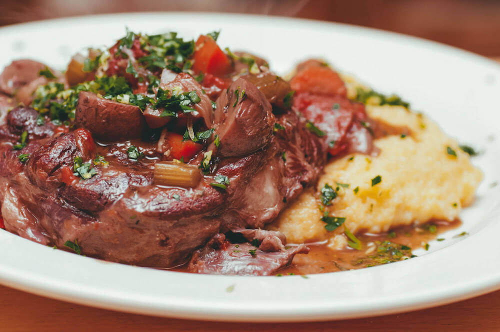 Juicy Osso Buco with a side of polenta