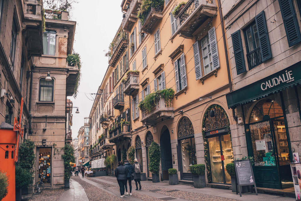 Brera District in Milan, Italy