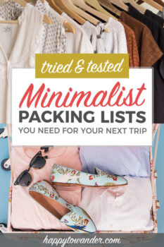 travel packing list minimalist