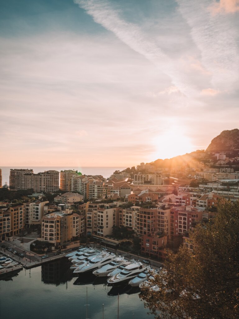 Monaco view at sunset