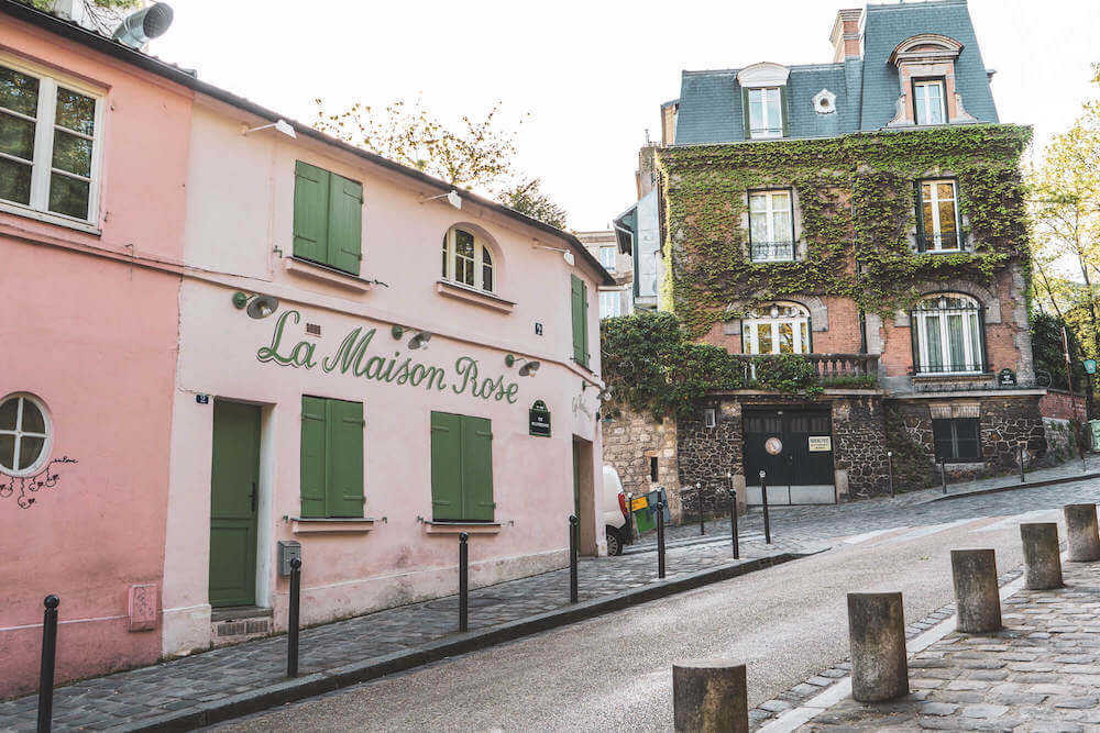 Beautiful street in Montmartre, Paris