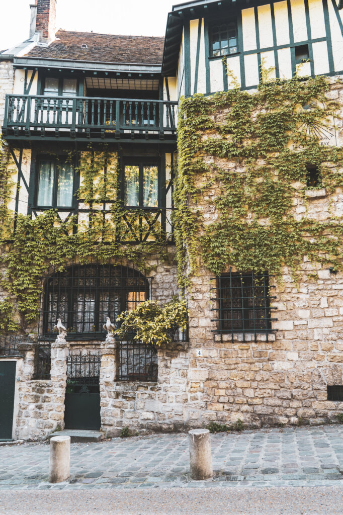 Old timbered house in the Montmartre neighbourhood of Paris