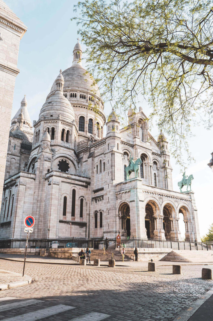 Sacré-Coeur Basilica in Montmartre, Paris as seen from the back