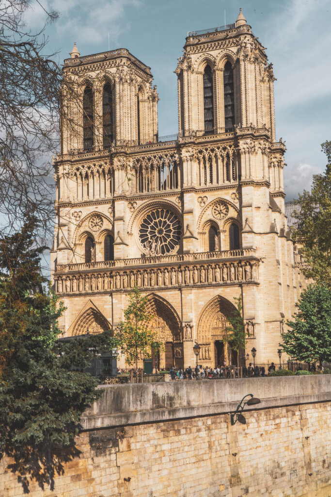 View of the Notre Dame de Paris from across the river