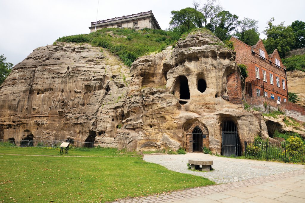 Rocky ruins in Nottingham, England.