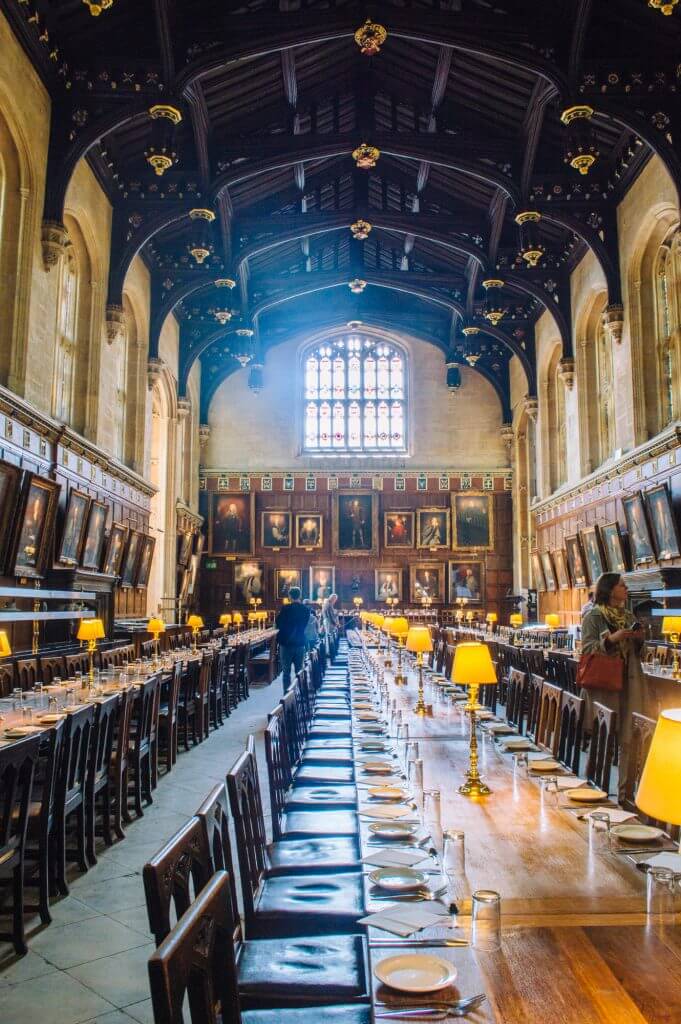 A gorgeous hall at Christchurch College in Oxford, England.