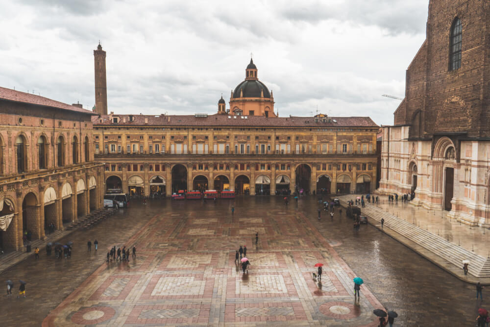 Amazing view from the Sala Farnese, Bologna italy