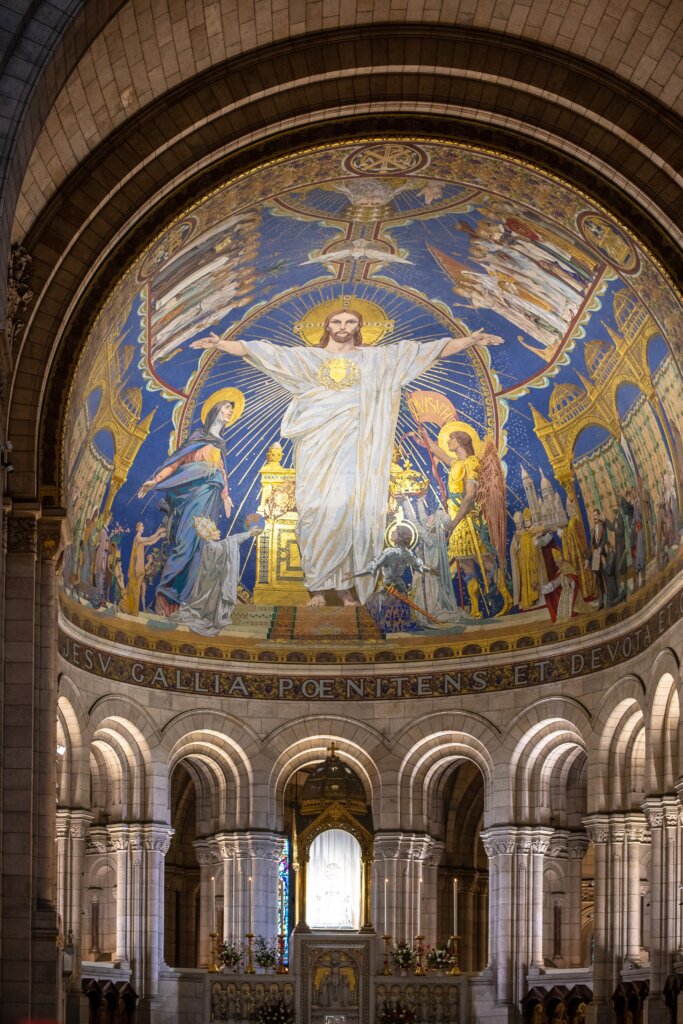 Interior of the Sacre-Coeur Basilica in Paris