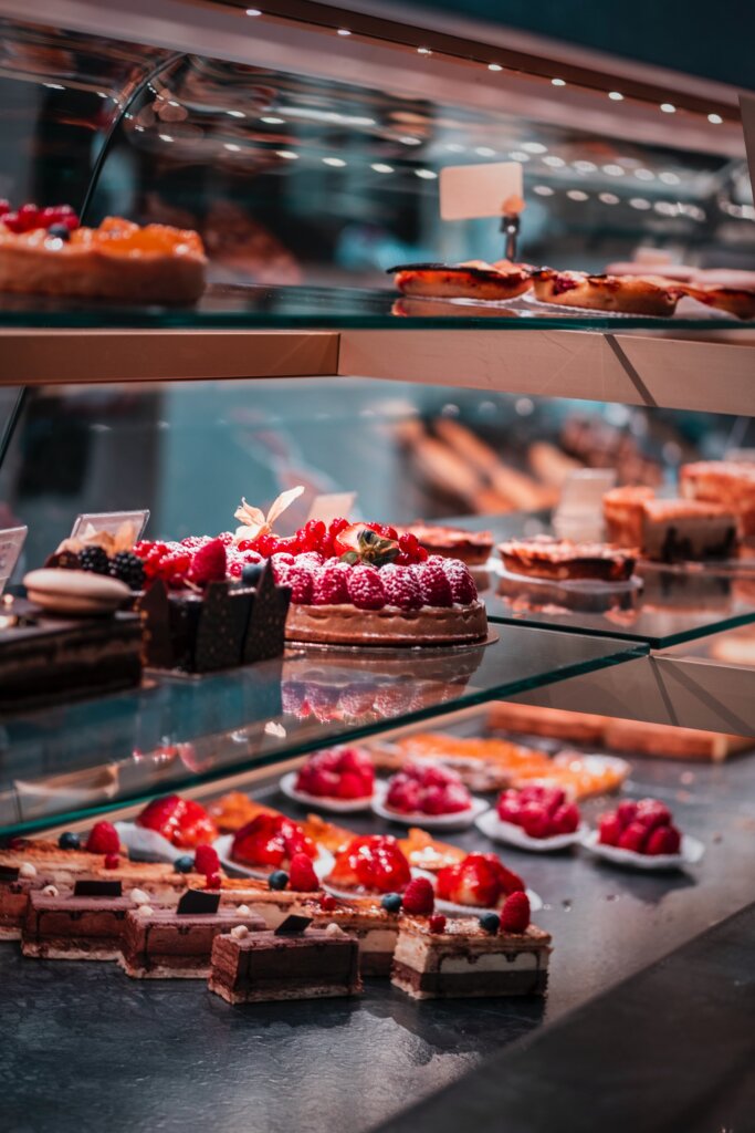 Pastries in a Parisian boulangerie