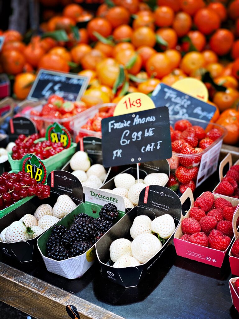 Fruits on sale at a Parisian street market