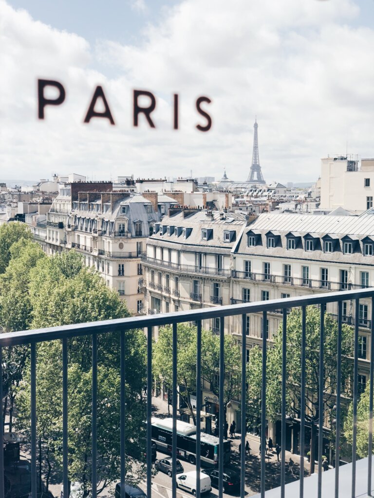 View of Paris with the Eiffel Tower in the background