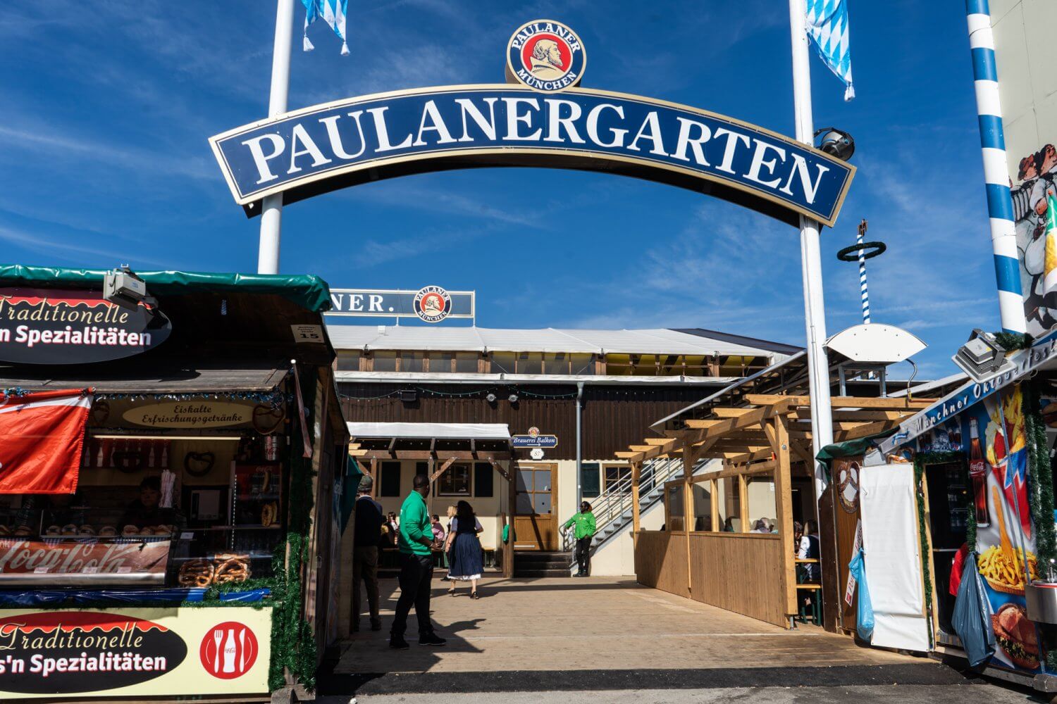 Paulaner beer garden at Oktoberfest in Munich, Germany