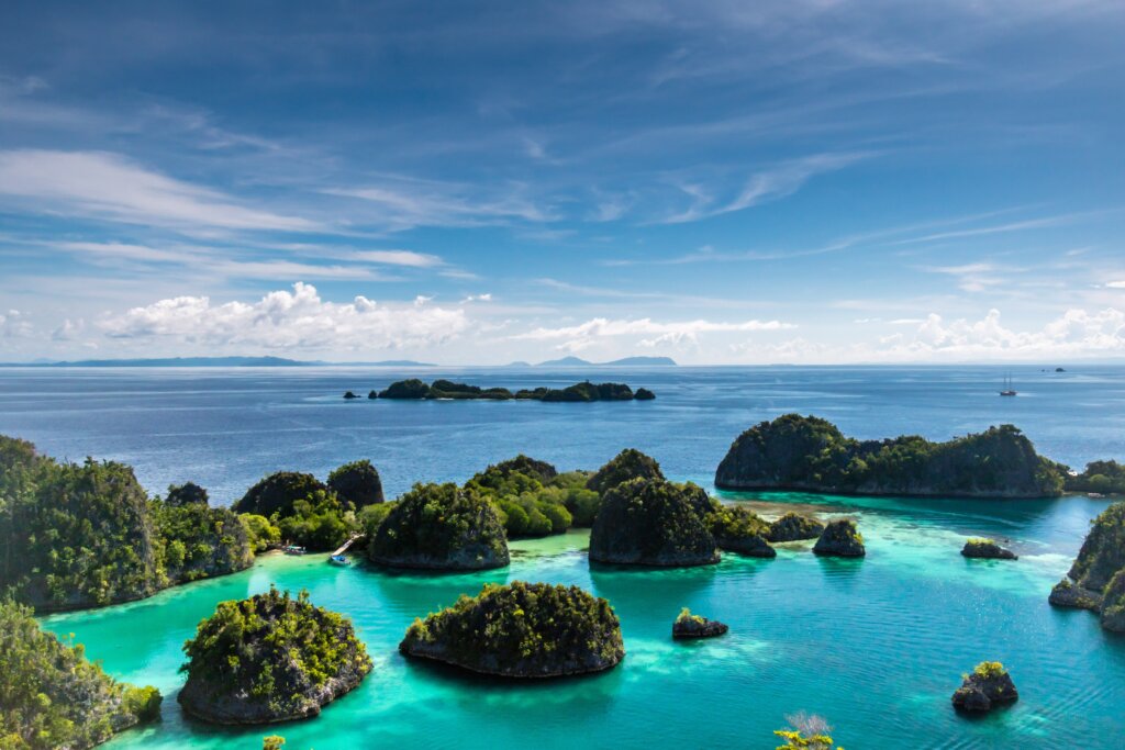 View from above of mini islands at Raja Ampat