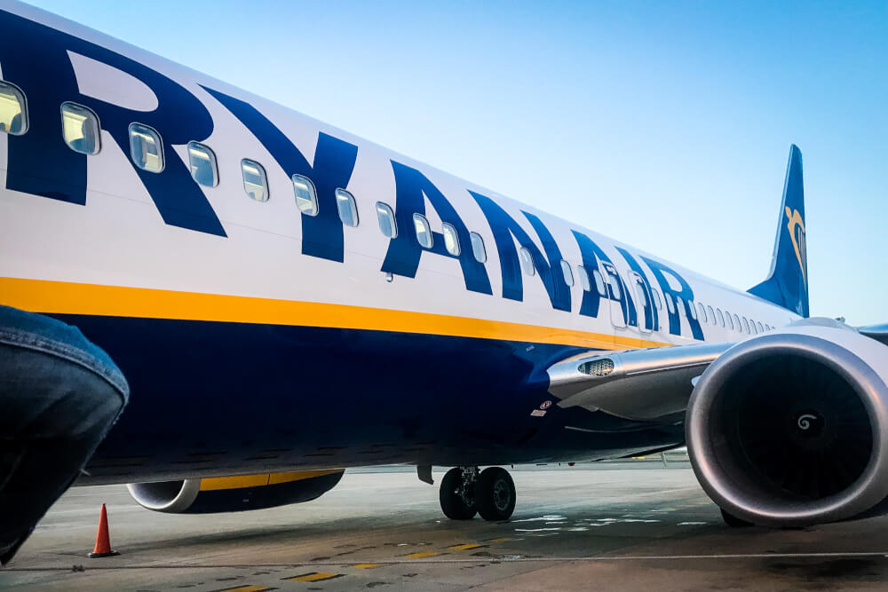 RyanAir plane on the runway