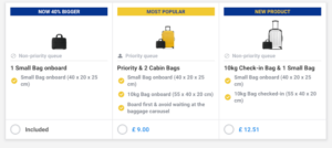 ryanair standard fare baggage allowance