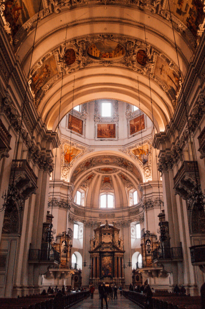 Interior of a beautiful church in Salzburg, Austria