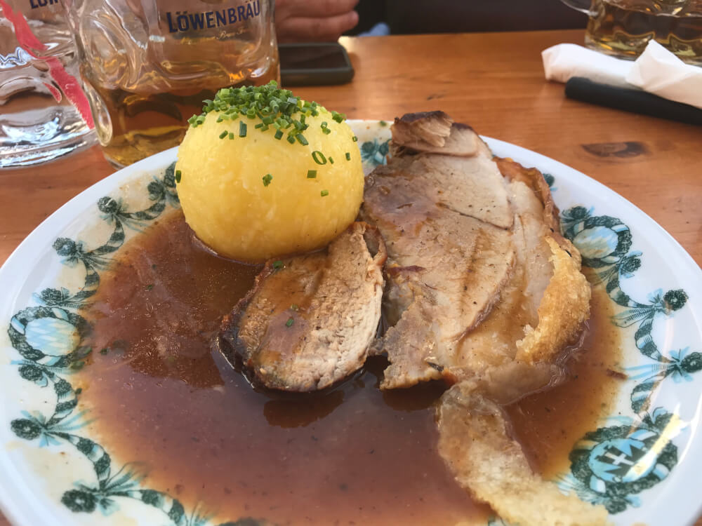 Roast pork dish at Oktoberfest