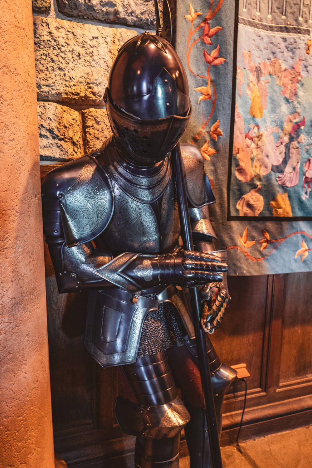 Disneyland Paris castle guard sleeping