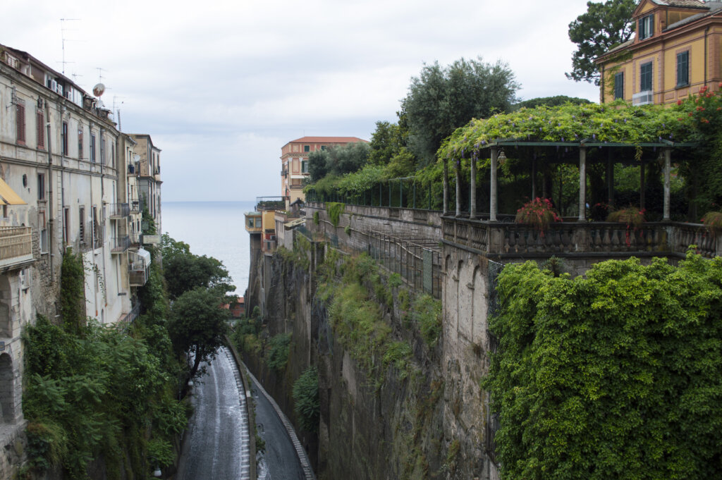 The view over Via Luigi de Maio from near Piazza Tasso in Sorrento, Italy