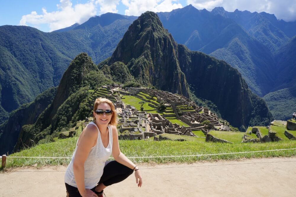 Woman posing at Machu Pichu