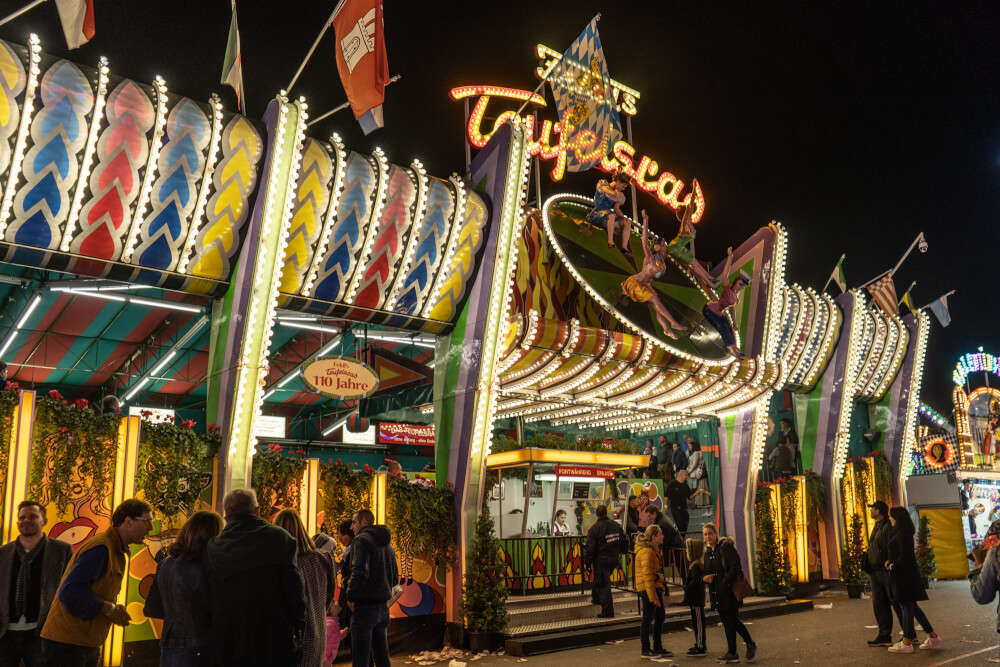 The Devil's Wheel entrance at Oktoberfest in Munich, Germany