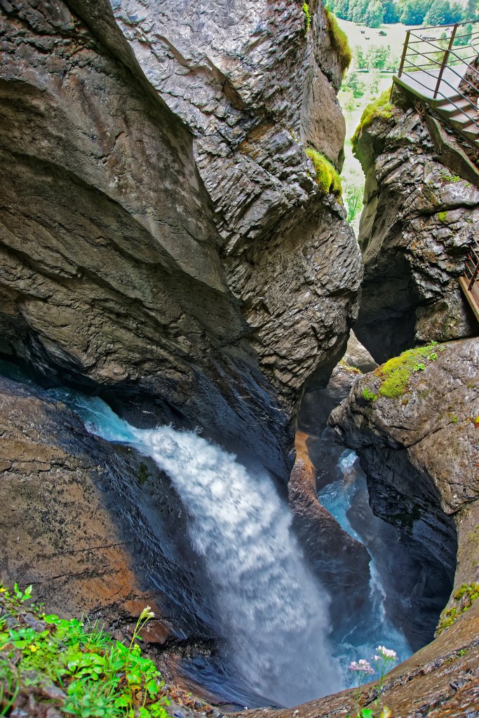 Trummelbach Falls, an epic set of waterfalls in Lauterbrunnen.