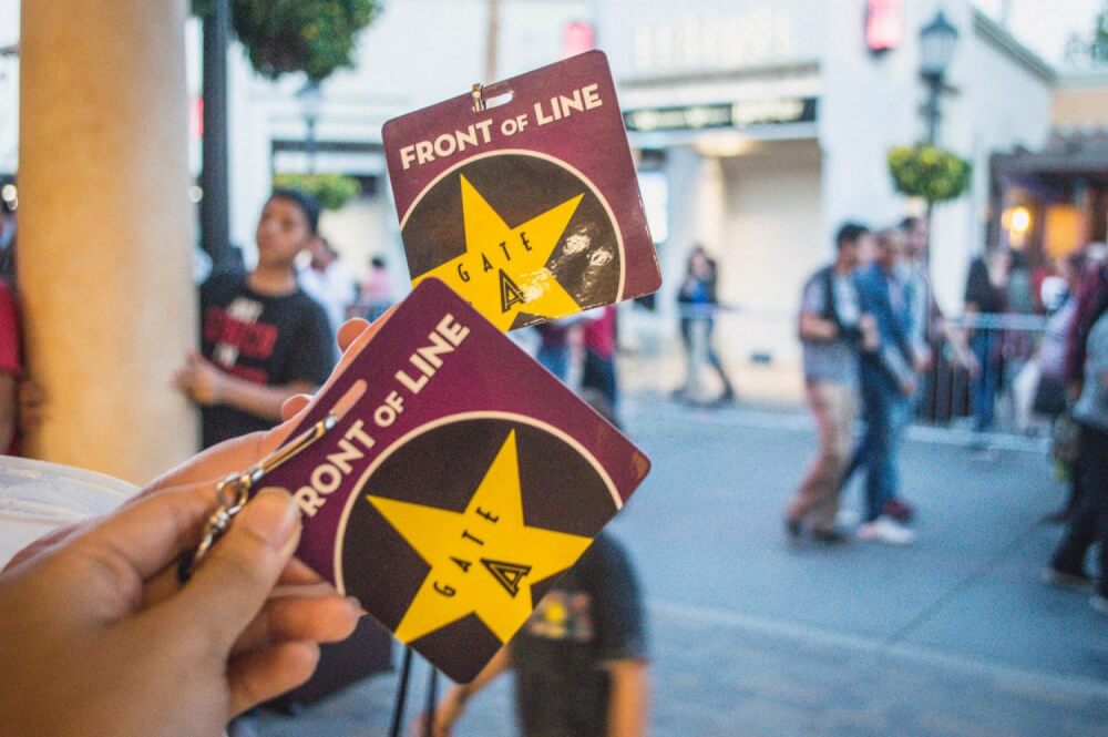 Front of line Gate A passes for Universal Studios Hollywood 