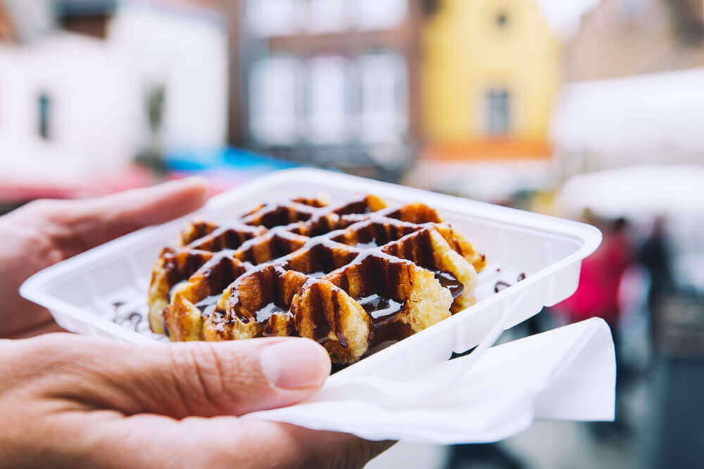 Waffle at German christmas market