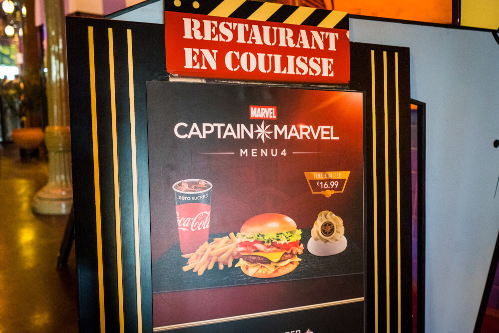 Captain Marvel menu at the Marvel Season of Heroes in Disneyland Paris