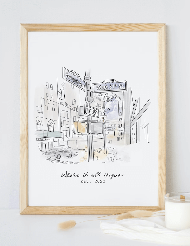Personalized "Favourite Place" Watercolour Sketch