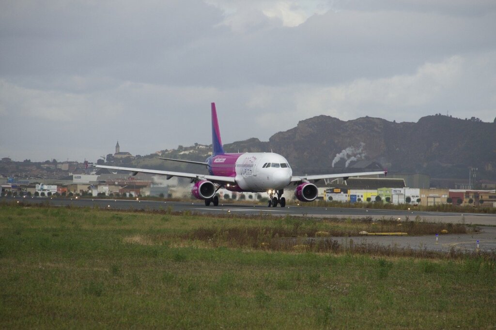 Wizz air plane on a runway