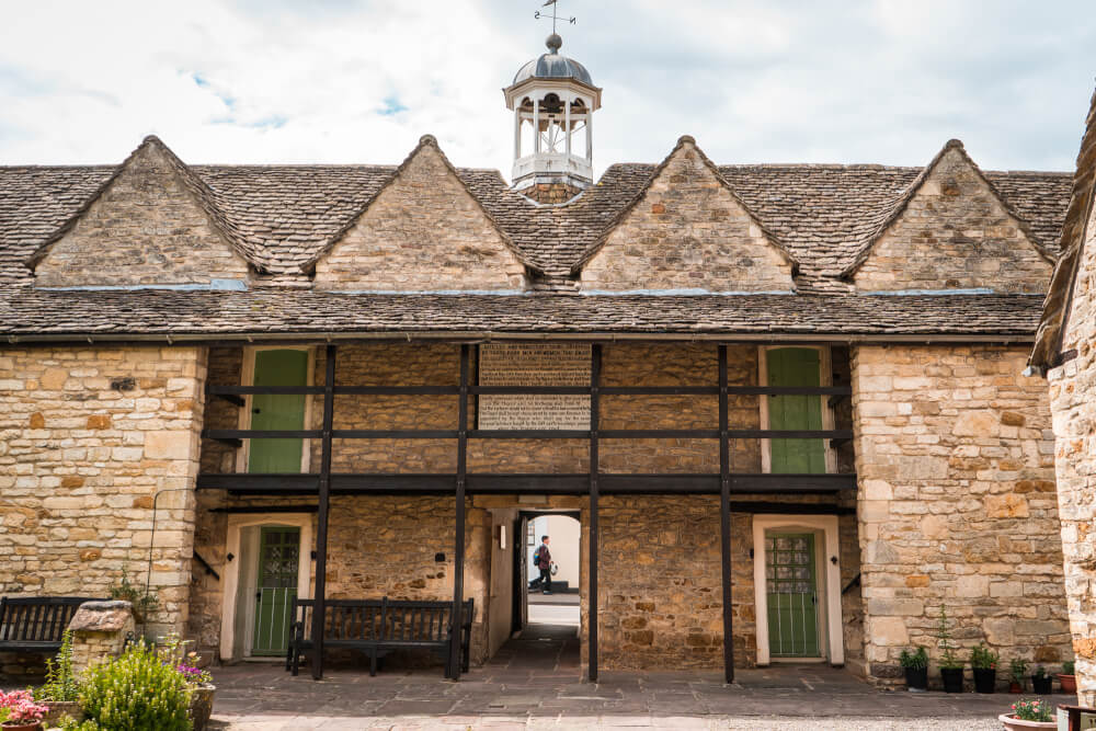 Perry and Dawes Almshouses in Wotton under Edge, England in the Cotswolds