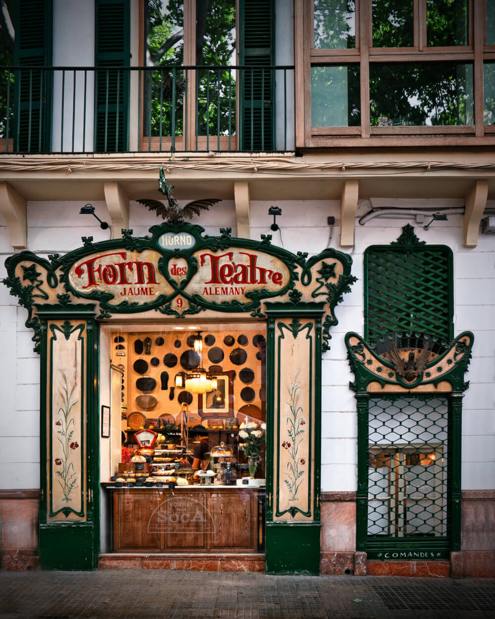 The facade of a historic bakery "Forn des Teatre"