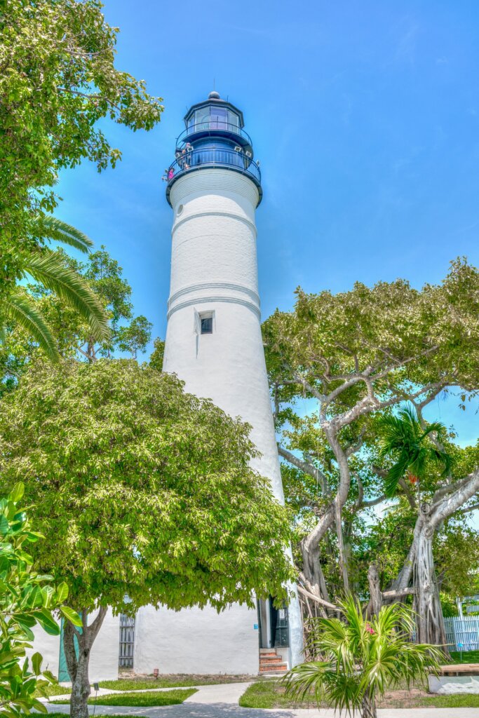 A light tower on a beautiful, sunny day in Key West.  