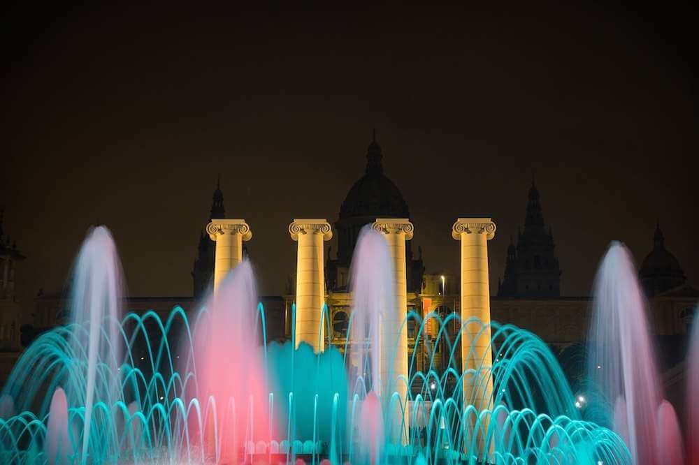 Montjuic Fountains in Barcelona, Spain