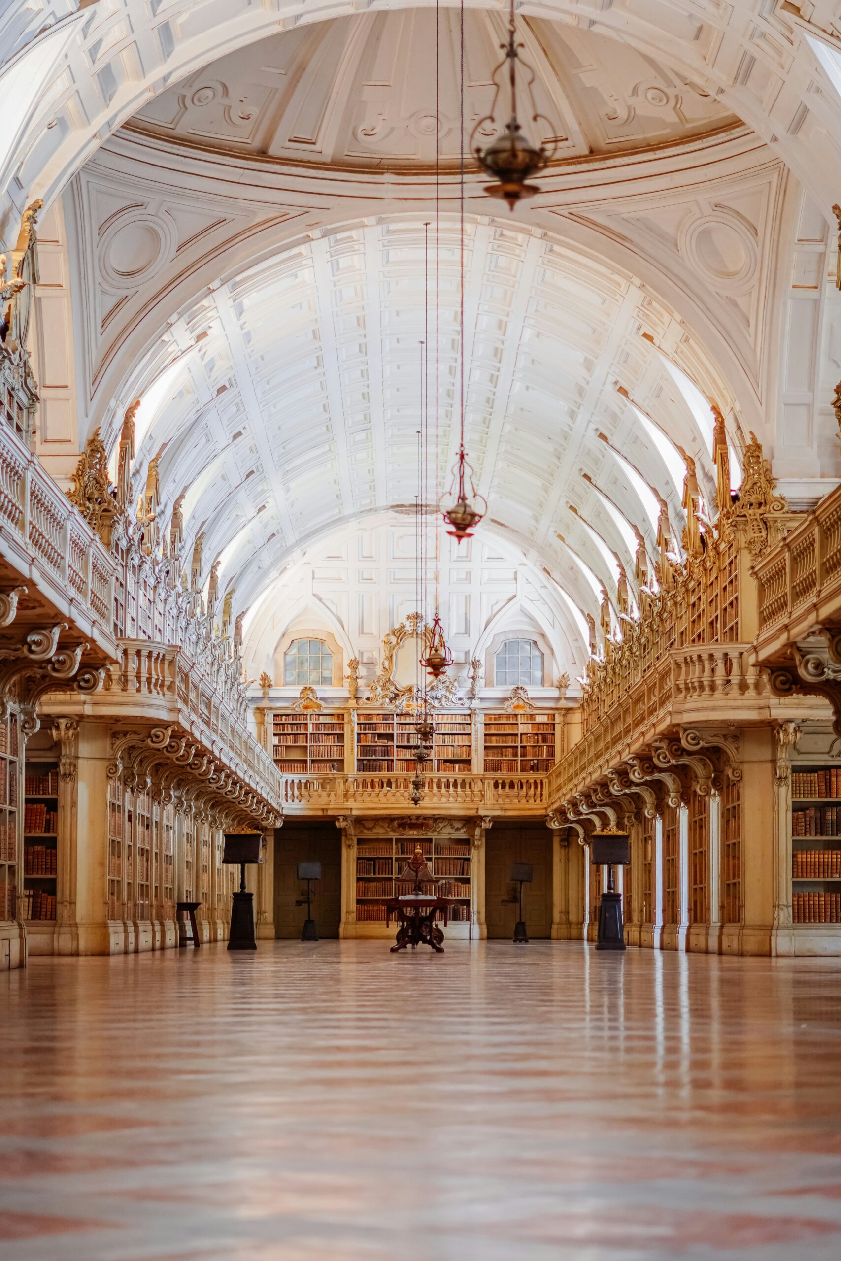 A large library in a palace