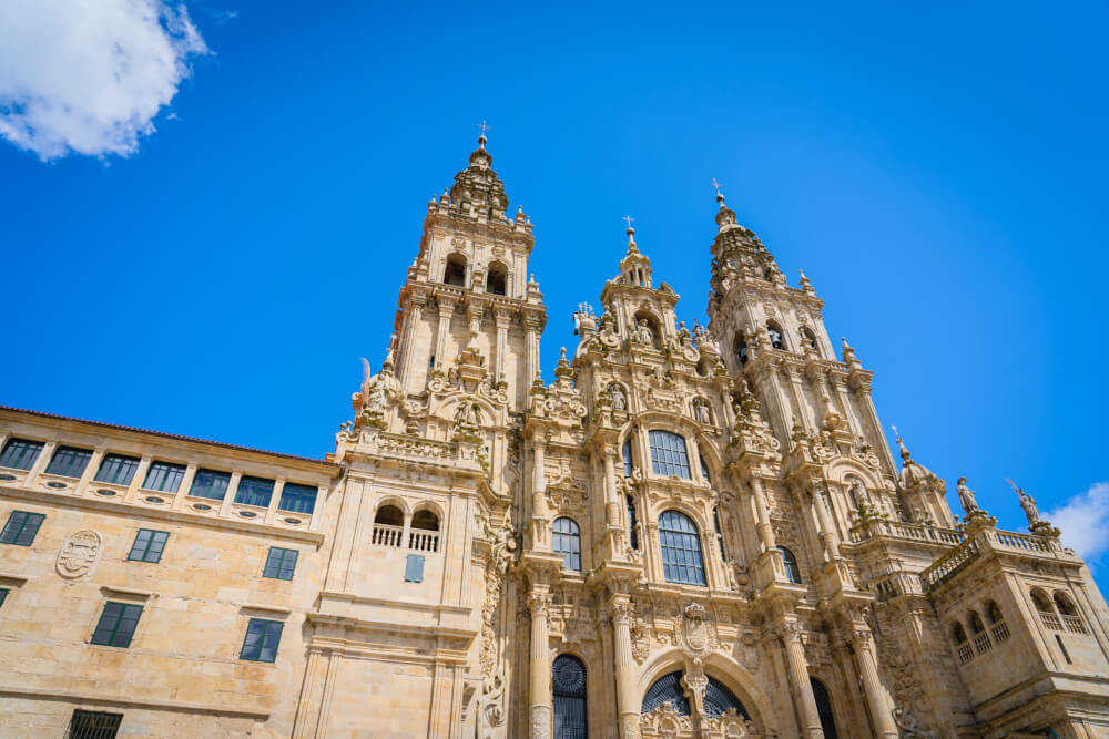 A gothic cathedral in Santiago de Compostela